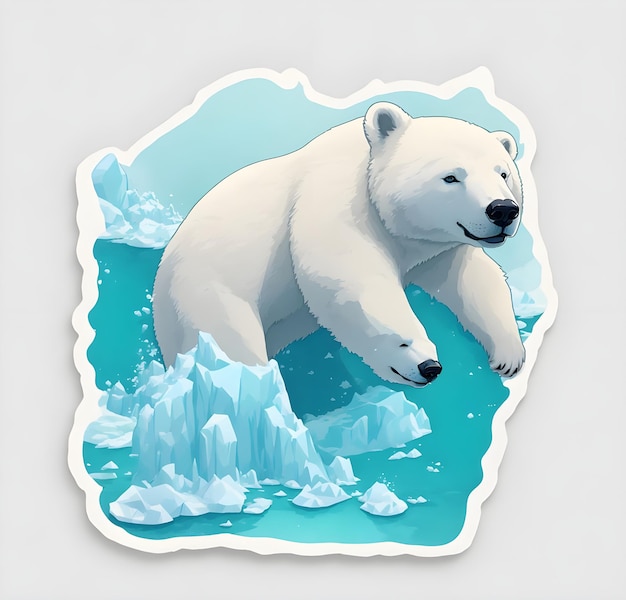 Foto oso polar en un iceberg