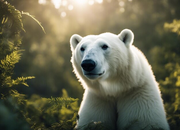 Foto un oso polar en la jungla