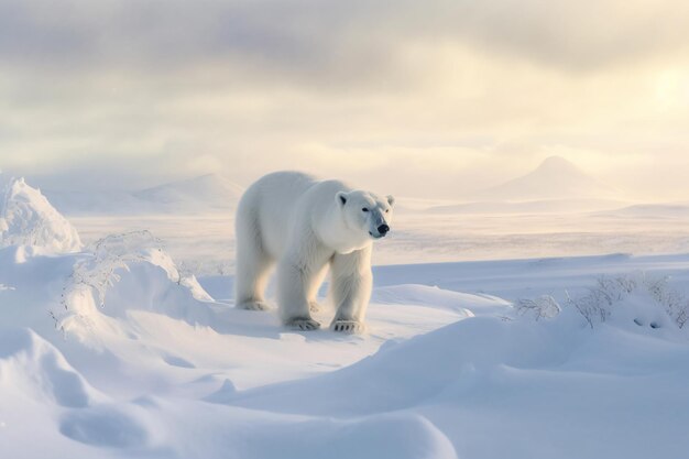 Un oso polar en la naturaleza