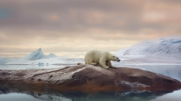 Oso polar en una tierra sin hielo Imagen generativa de IA weber