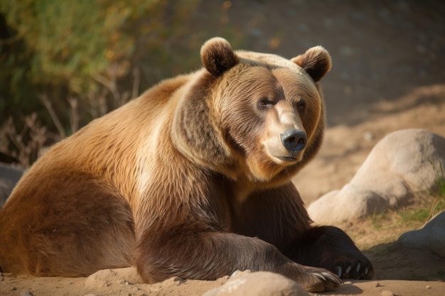 un oso tirado en el suelo