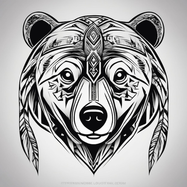 El oso tribal en un diseño intrincado