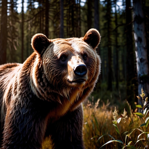 Foto osos animales salvajes que viven en la naturaleza parte del ecosistema