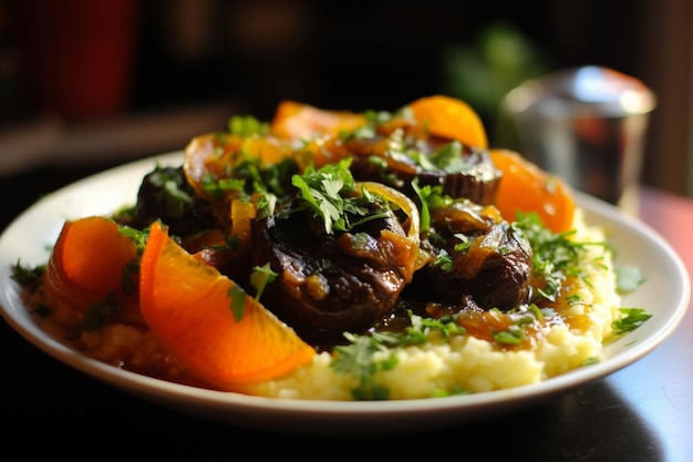 Foto osso buco hecho en casa con gremolata