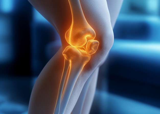 Osteoartrite do joelho e da mão Imagem conceitual de cuidados de saúde
