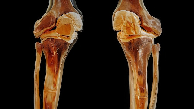 Foto osteoartritis oa radiografía de rodilla ap vista anterior posterior y lateral de la rodilla muestra espacio articular estrecho espolón osteófito esclerosis subcondral inflamación de la articulación de la rodila