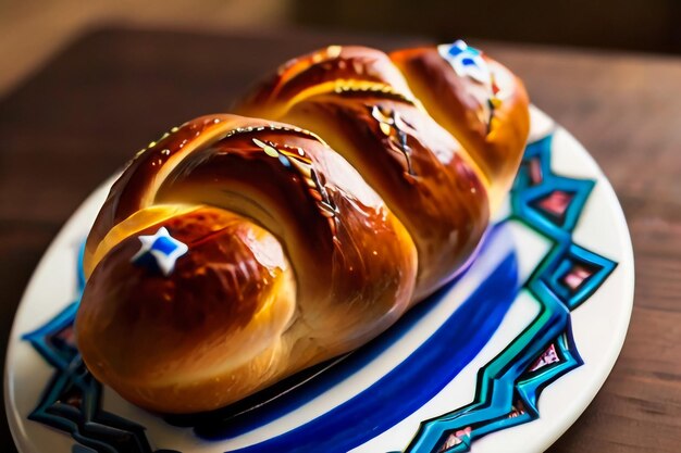 Foto oster-süßbrot cozonac oder tsoureki-scheibe auf dem tisch geflechtes geschnittenes brioche festlich traditionell