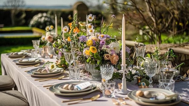 Oster-Tisch Landschaftsdekoration Blumenferien-Tischdekoration für Familienfeiern Frühlingsblumen Oster
