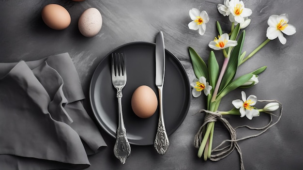 Osterbrunch-Aufstrich mit Vintage-Kreidetafel-Frühlingsblumen