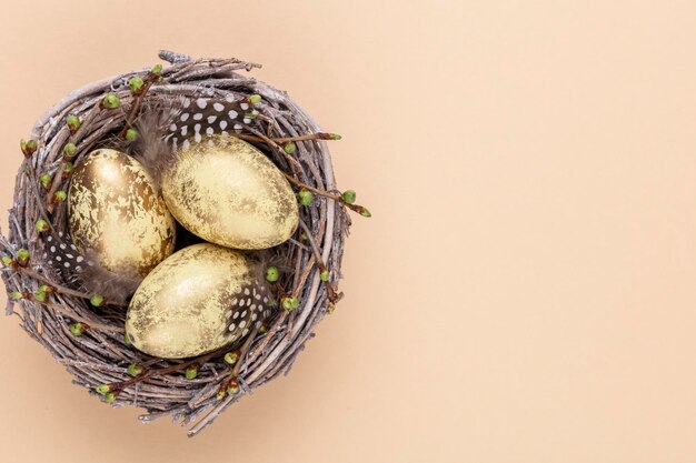 Ostergrußkarte Ostereier im Nest