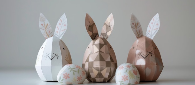 Osterhase Papier-Eier-Geschenk Verpackung muss-selbst-Idee mit einem minimalen Oster-Thema