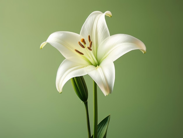 Osterlilienblüte im Frühling auf grünem Hintergrund