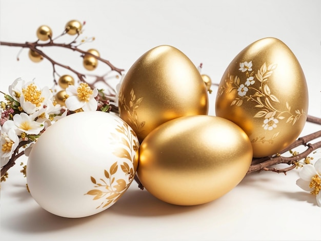 Ostern-Extravaganz-goldene farbige Eier-Zusammensetzung