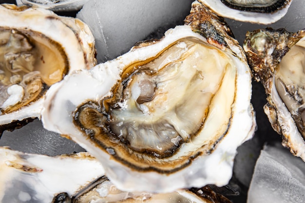 ostras frutos do mar refeição fresca ostras comida lanche na mesa cópia espaço comida fundo rústico topo