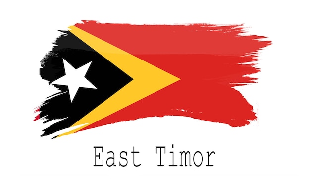 Osttimor-Flagge auf weißem Hintergrund