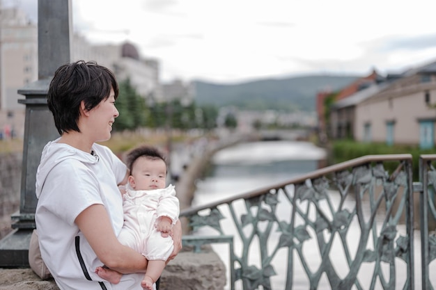 Otaru Canal e pai e filho