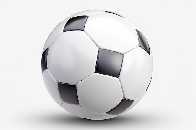 Foto oto 3d pelota de fútbol aislada en blanco con clippi