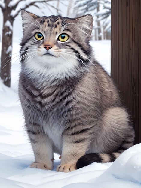 Foto otocolobus manul gato para papel de parede móvel