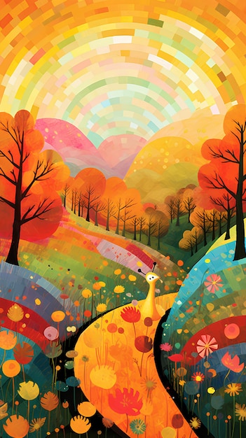 El otoño al estilo de Eric Carle Colores vibrantes