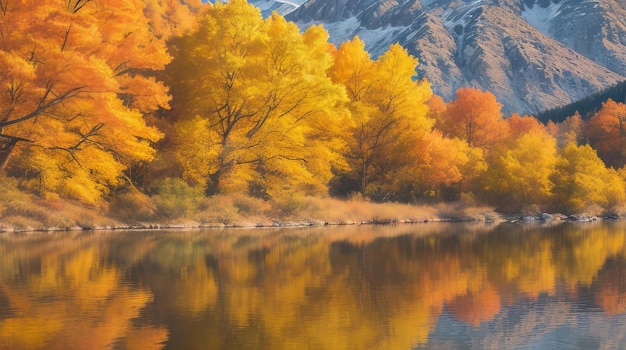 El otoño captura la belleza de las hojas que caen en un bosque moteado de sol