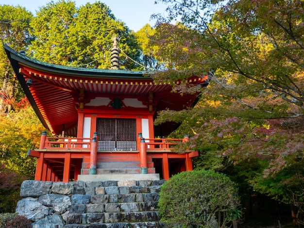 Otoño japonés otoño. Templo de Kyoto Daigoji.