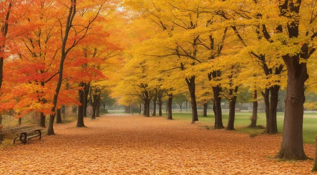 otoño en el parque árboles en el parque otoño estaciones una escena de otoño en El parque hojas de otoño