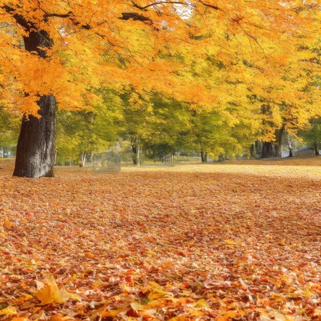 Foto el otoño y sus hojas caen lentamente generado ai