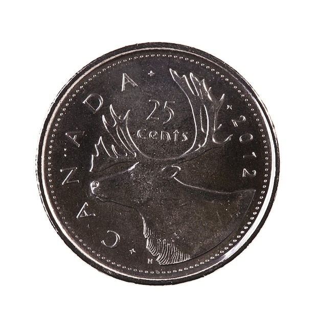 Ottawa Canadá 13 de abril de 2013 Um novo e brilhante 2012 canadense de vinte e cinco centavos