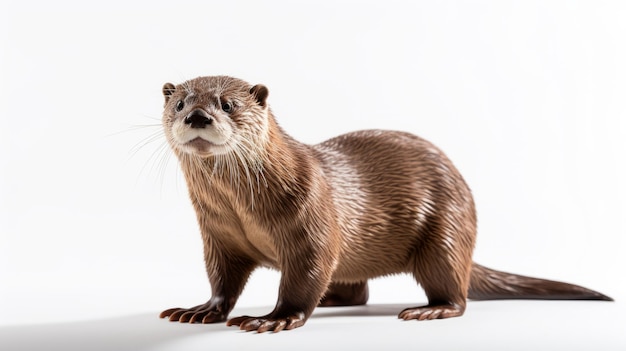 Foto otter voller körper auf weißem hintergrund