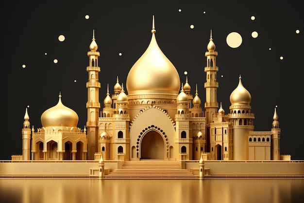 Ouro Eid Mubarak belo design