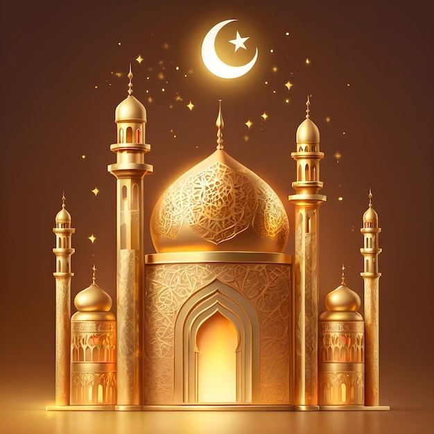 Foto ouro islâmico feliz eid