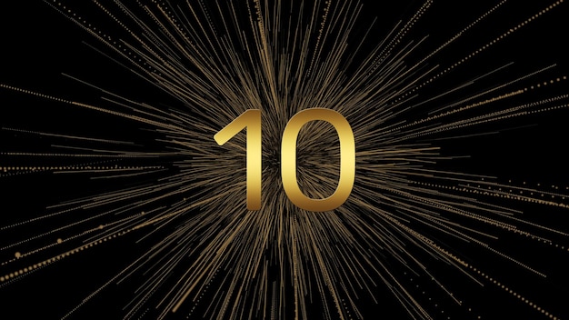 Ouro número 10 com explosão