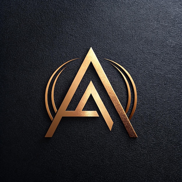 Ouro Uma Letra Logo Design Identidade de Negócio para Empresa de Design Digital