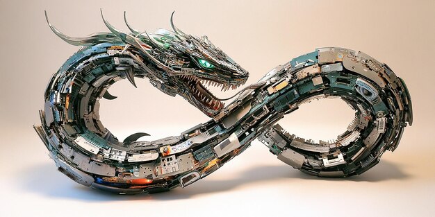 Ouroboros, die mythische Schlange inmitten des elektronischen Abfalls