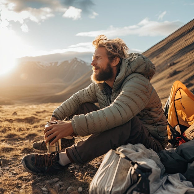 Foto outdoor-abenteuer in einer abgelegenen wildnis