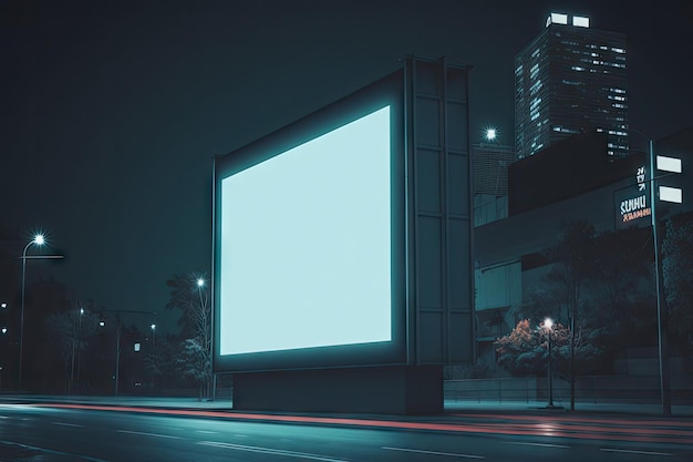 Outdoor de cidade em branco Publicidade ao ar livre Maquete de banner de rua Ilustração de IA abstrata generativa