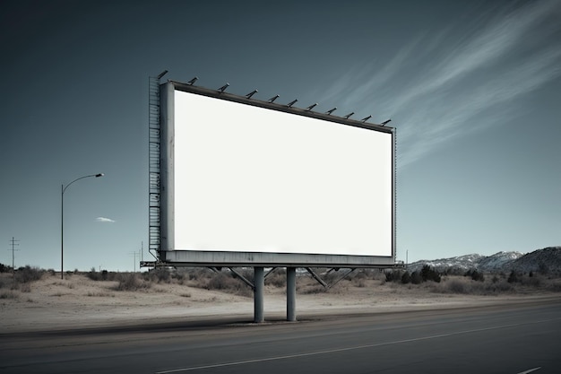 Outdoor de cidade em branco Publicidade ao ar livre Maquete de banner de rua Ilustração de IA abstrata generativa