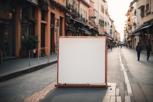 Foto outdoor em branco no fundo da vista da cidade