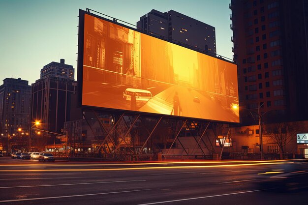 outdoor grande com espaço vazio na rua 3d