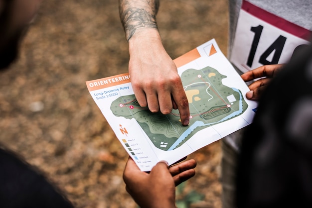 Outdoor-Orientierungslauf-Check-Point-Aktivität