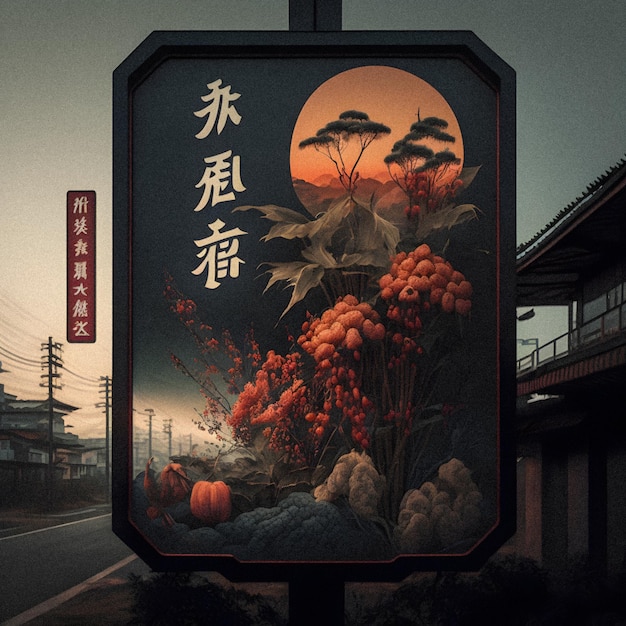 Outdoor-Straßennamensschild in chinesischen Städten Illustration körnige Textur