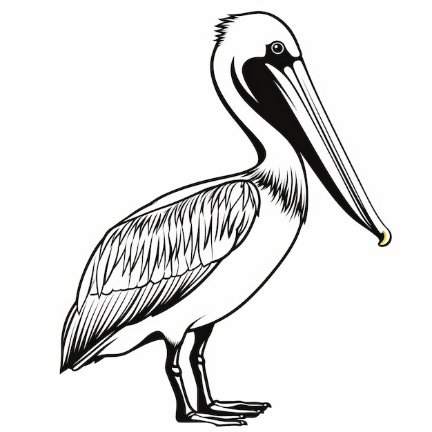 Outline de pelicano atraente Svg Cutout Shape Clip Art