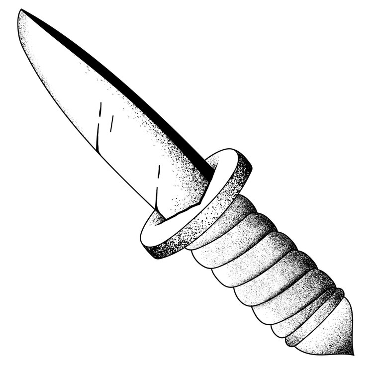 Foto outline vintage faca de acampamento flash tatuagem da velha escola ícone png