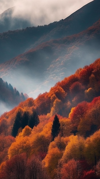 Outono no papel de parede das montanhas