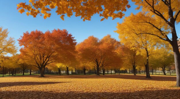 Foto outono no parque outono cores no parque cena de outono no parque outono dourado
