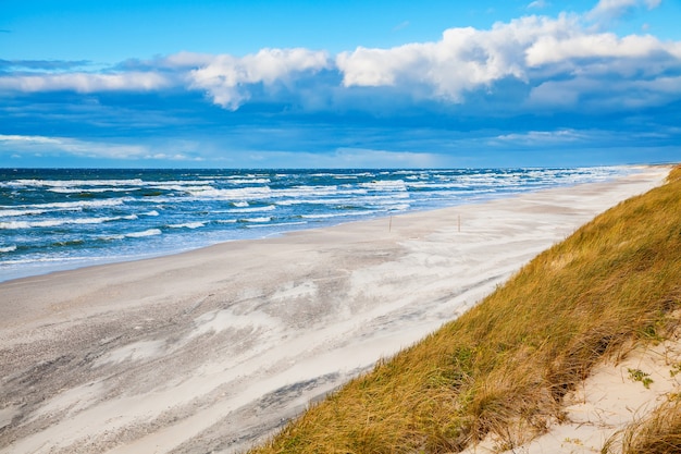 Outono ventoso no mar Báltico, Curonian Spit, Lituânia