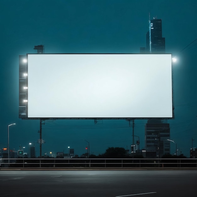 Outro cartaz publicitário em branco imerso em uma imagem de cena rural com espaço para cópia