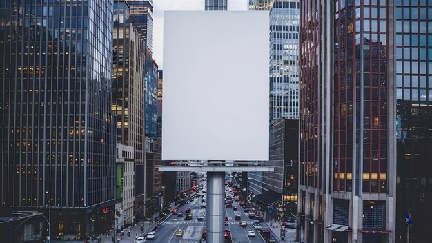 Outro outdoor branco na rua da cidade