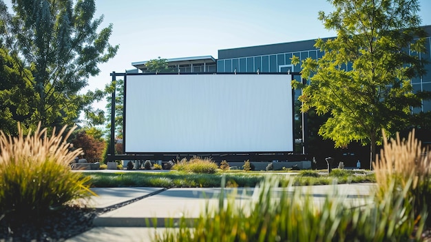 Foto outro outdoor em branco no crepúsculo para trabalho de design outdoor branco em branco com paisagem urbana de banguecoque