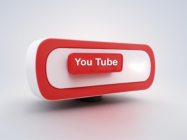 Outube-Anwendung 3D-Social-Media-Symbole